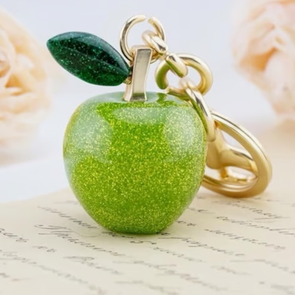 New Green Glitter Apple Keychain/Bag charm
